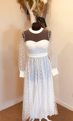 Robe cocktail longues blanche