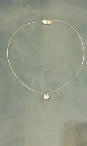 collier strass argenté