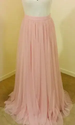 Jupe longue tulle rose
