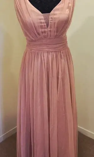 Robe cocktail longue rose