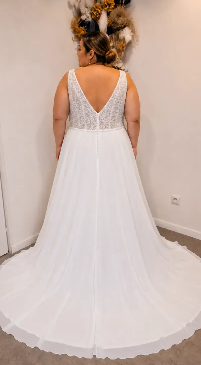 Robe de mariée buste perlé – Image 2